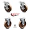 Service Caster 5 Inch High Temp Phenolic Swivel Top Plate Caster Set with 2 Brakes 2 Rigid SCC SCC-20S514-PHRHT-TLB-2-R-2 - alternate 2